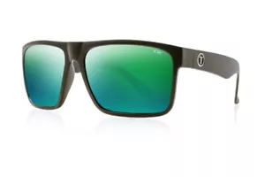 Tonic Outback Polarised Sunglasses with Glass Green Mirror Lens and Black Frame - Picture 1 of 3