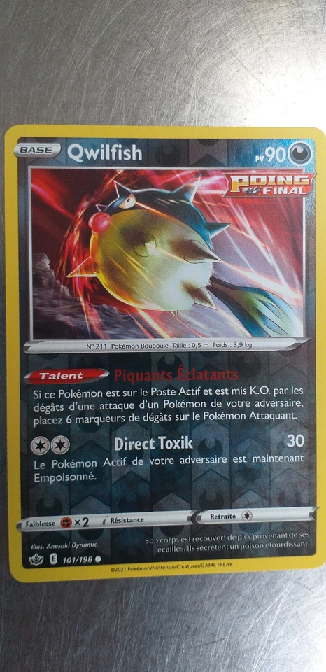 Pokémon Card Qwilfish 101/198 Ice Age, From Booster, French - Image 1 of 1