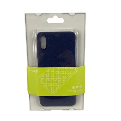 Funda para iPhone X WSKEN Diseño Tejido Patrón Cubierta Recubrimiento AZUL MARINO NUEVA EN PAQUETE Foto 1 de 4