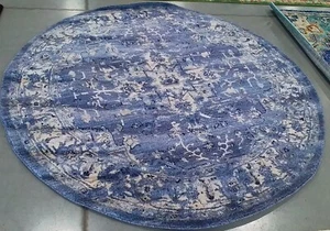 NAVY / CREME 6'-7" x 6'-7" Back Stain Rug, Reduced Price 1172765733 CHL411N-7R - Picture 1 of 4