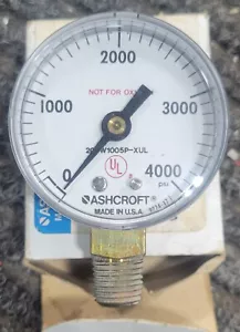 ASHCROFT 20W-1005PH-02L-XUL 4000# Gauge. New - Picture 1 of 2