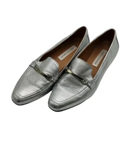 Saks Fifth Avenue Silver Womens Loafers Size 6.5 - Picture 1 of 4