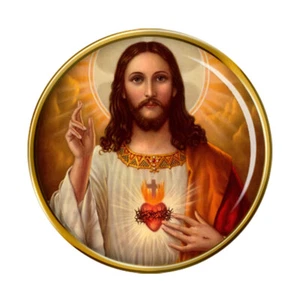 Jesus Sacred Heart Pin Badge - Picture 1 of 2