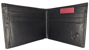 Men's Genuine Cow Grain Leather Tri Fold Handmade Wallet, Color: Black, GW104 - Picture 1 of 19
