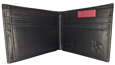 Men's Genuine Cow Grain Leather Tri Fold Handmade Wallet, Color: Black,  GW104 - Image 1 of 4