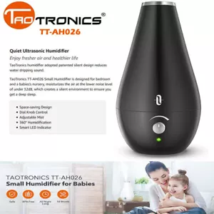 TaoTronics 1.8L Quiet Ultrasonic Cool Mist Humidifier TT-AH026 DI11_K - Picture 1 of 10