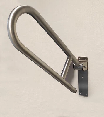 Stütz - Klappgriff - WC  Haltegriff für Menschen mit Einschränkungen Edelstahl - Bild 1 von 4