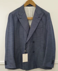 Men Suitsupply Blazer La Spalla Double Breasted Peak Size 26 EU52S UK/US42S - Picture 1 of 6