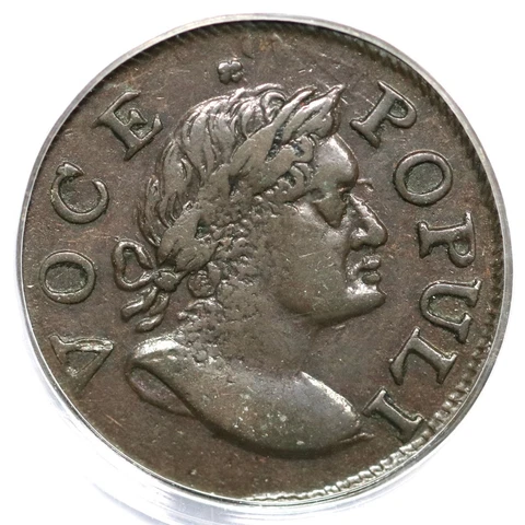 1760 N-9 R-3 PCGS AU 50 Voce Populi Colonial Copper Coin 1/2p Cover