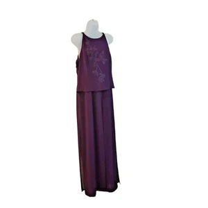 J.R. Nites Petites by Caliendo VTG 90s Purple Jumpsuit Romper Size 14P - Picture 1 of 8