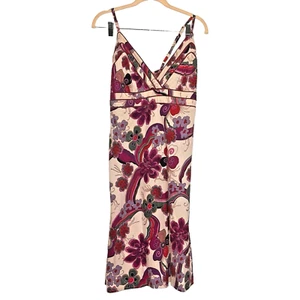India Boutique Sz M Floral Sundress Boho Casual Cruise Party - Picture 1 of 18