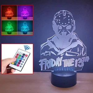 Jason Voorhees acrylic LED lamp w/ remote control multi color night light horror - Picture 1 of 9