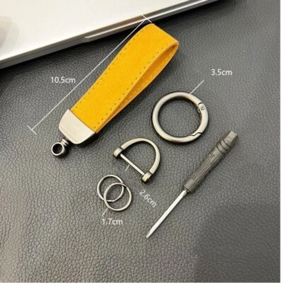 High Quality Luxury Leather Zinc Alloy Car Keychain Antilost Key Ring - Image 1 of 4