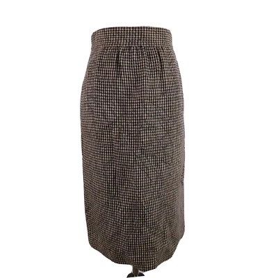 Falda Lápiz Escada Negra Talla 32 XS Lana Abstracta Pata de Gallo Estampado De Colección Foto 1 de 4