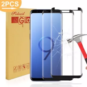 Confezione da 2 protezioni schermo vetro curvo Samsung Galaxy S9/S9 Plus 9D trasparenti - Foto 1 di 7