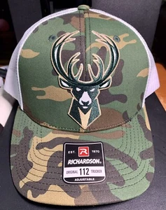 Milwaukee Bucks Richardson 112 snapback hat NBA. Green or Camo - Picture 1 of 2