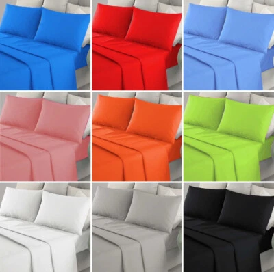 Set completo lenzuola singole 100 COTONE lenzuolo sotto con angoli singolo. - Immagine 1 di 4