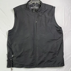 ScottEVest Travel Vest Mens XXL Full Zip Black Hidden Utility Pockets *Read - Picture 1 of 18