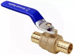 Tubo PEX de puerto completo de 3/4 pulgadas de agua fría azul apagado válvula de bola de latón mango de palanca - Imagen 1 de 6