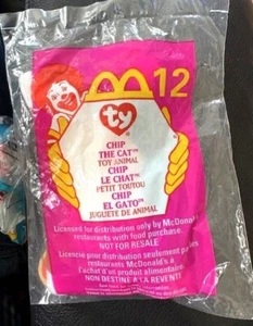 McDonald's Ty Teenie Beanie Chip The Cat #12 1999 Ritirato Nuovo con scatola - Foto 1 di 1