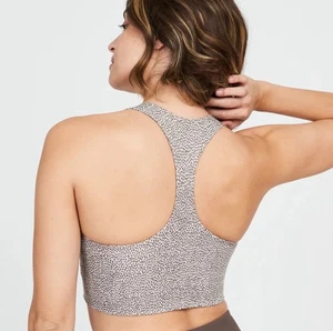 SPANX Sports Bra Crop Top Longline Medium Impact Small in Neutral Wave #50219R - Picture 1 of 5