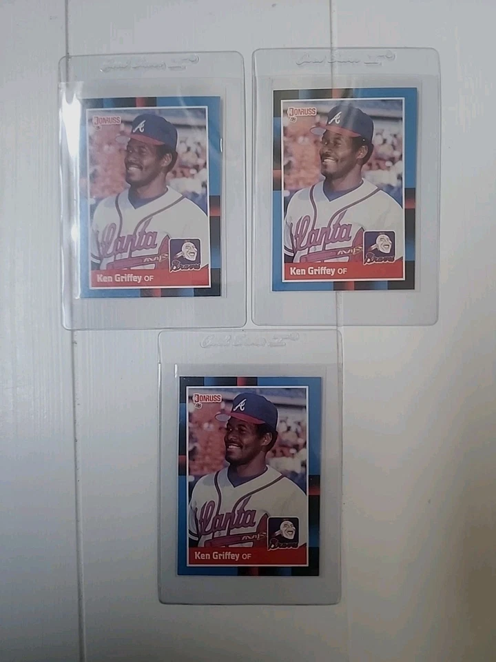 (3) Tarjeta de béisbol 1988 Donruss Ken Griffey Atlanta Braves #202 - ¡COMO NUEVA! Foto 1 de 2
