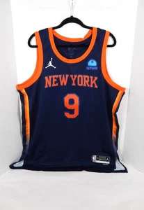 Camiseta deportiva para hombre 2021-22 de los New York Knicks RJ Barrett #9 Swingman azul marino Jordan 52 - Imagen 1 de 5