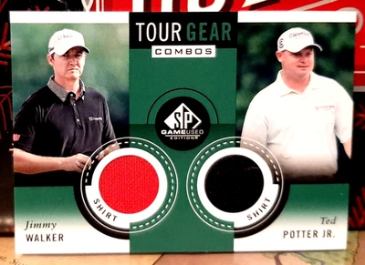 JIMMY WALKER / TED POTTER JR. RELIC ~ 2014 SP GAME USED GOLF ~ TOUR GEAR COMBOS - Image 1 of 2