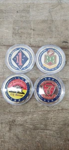Lot of 4 U.S. Marine Corp USMC Official Commemorative Challenge Coin Medal - Picture 1 of 9