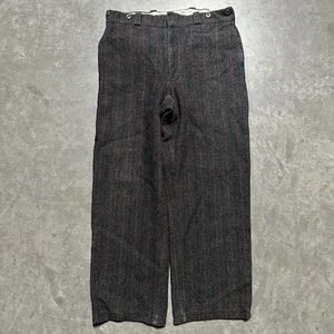 Vintage Woolrich Malone Heavy Wool Hunting Pants Gray Red Check Mens 34x29 USA - Picture 1 of 7