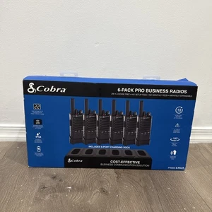 Radios empresariales Cobra PX655-BCH6 Pro paquete de 6 con base de carga, negras (0354) nuevas - Imagen 1 de 5
