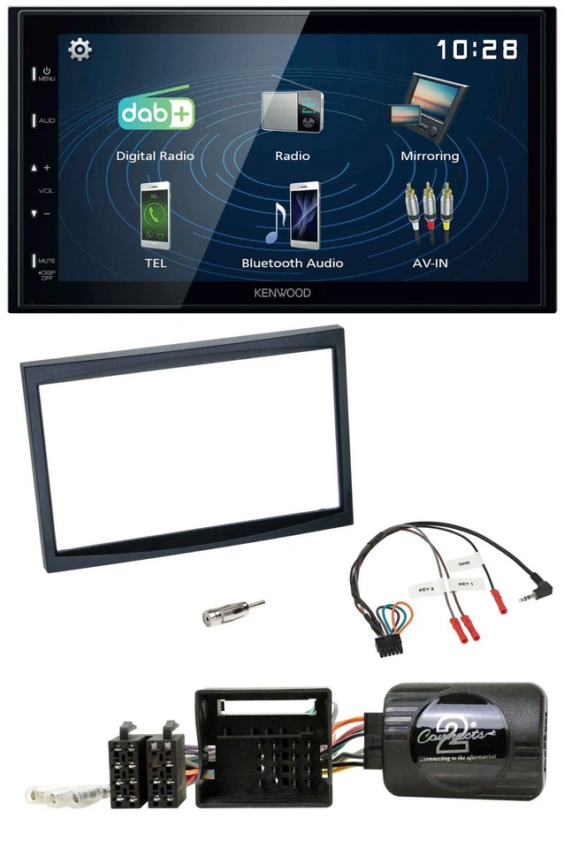 Kenwood 2DIN Bluetooth Lenkrad USB DAB Autoradio für Citroen C2 C3 Berlingo Jump - Bild 1 von 4