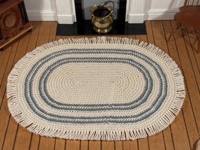 Плетеный овальный ковер миниатюра кукольного домика ремесленника - Изображение 1 из 4