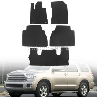 New Fits 2008-2010 Toyota Sequoia Front Rear Floor Mats Carpet Waterproof Velour - Image 1 of 4