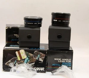 SAKAR Auxiliary Telephoto & Wide Angle Lens Set for Nikon L35AF 35mm Camera - Picture 1 of 5