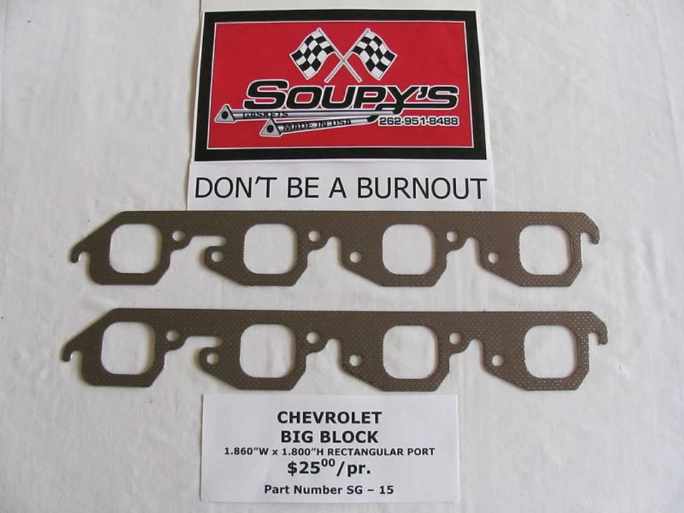 Chevrolet Big Block Exhaust Gaskets (Rectangular Port) - Изображение 1 из 1