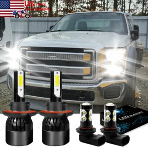 For 05-15 Ford F450 Super Duty LED Headlight Hi/Lo + Fog Light Bulbs Combo 4pcs - Picture 1 of 12
