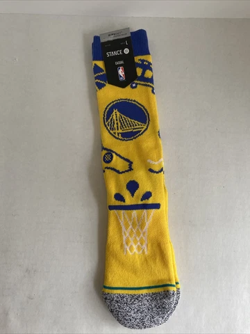 Golden State Warriors Landmark Stance Socks NBA Basketball Socks Size Large 9-12 Cover