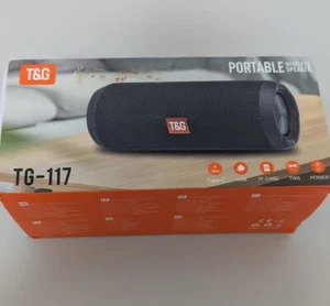 Waterproof Bluetooth Speaker Outdoor Stereo Bass Boosted Black T&G TG-117 - Picture 1 of 3