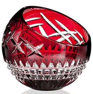 Jarrón Waterford Fleurology Cleo 8" en ángulo rojo rosa cristal Jeff Leatham NUEVO - Imagen 1 de 3