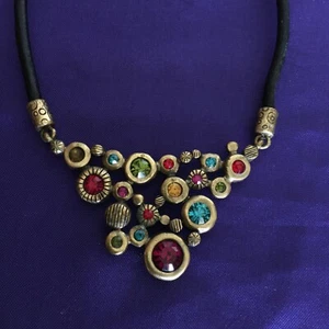 Signierte Chicos Emaille Strass Halsketten - Bild 1 von 5