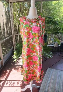 NWT Vintage 1960's Carol Brent Floral Sleeveless Sun Dress M - Picture 1 of 12