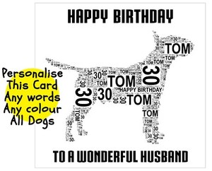 DOG LOVER Lockdown greetings card BIRTHDAY PERSONALISED WORDS MUM DAD SISTER BRO