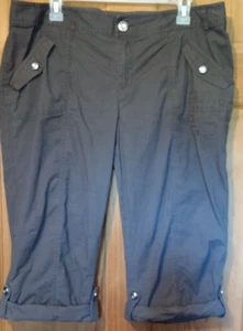 INC International Concepts Capri Pants Size 14 Woman Khaki Brown Roll-Up - Picture 1 of 15