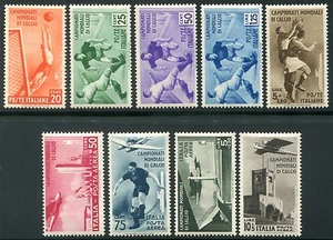 1934 Regno Italia Calcio serie 9 valori nuovi spl ** integri e centrati 2 cert. - Picture 1 of 1