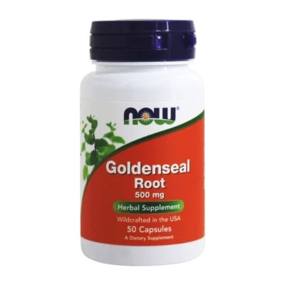 NOW Foods Goldenseal Root 500 mg., 50 Capsules - Image 1 of 3