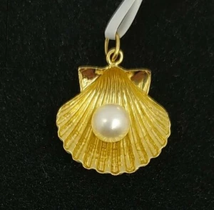 Colgante oro 18k 750 mls. Concha con perla - Imagen 1 de 5