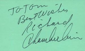 Richard Chamberlain Actor 1976 Movie TV Autographed Signed Index Card JSA COA - Picture 1 of 2