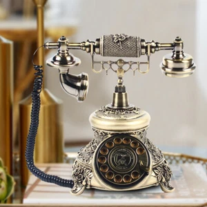 Téléphone vintage ancien cadran rotatif téléphone rétro fixe déco old fashioned - Photo 1/10