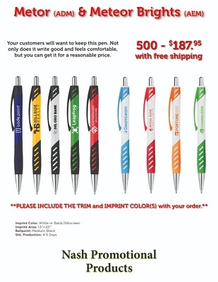 Pluma de tinta promocional 500 - Bajo costo - Envío gratuito - Logo personalizado - Personalizada Foto 1 de 2